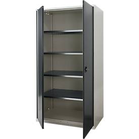 Schäfer Shop Genius Schwerlastschrank FS, Stahlblech, B 1055 x T 620 x H 1950 mm, 5 OH, lichtgrau/anthrazitgrau, bis 1000 kg