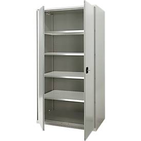 Schäfer Shop Genius Schwerlastschrank FS, Stahlblech, B 1055 x T 620 x H 1950 mm, 5 OH, lichtgrau, bis 1000 kg