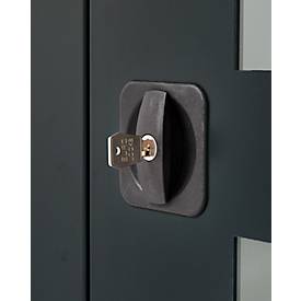 Schäfer Shop Genius Schwerlastschrank FS, Stahlblech, mit Sichtfenster, B 1055 x T 520 x H 1950 mm, 5 OH, lichtgrau/anthrazitgrau, bis 1000 kg