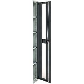 Schäfer Shop Genius Schwerlastschrank FS, Stahlblech, mit Sichtfenster, B 1055 x T 520 x H 1950 mm, 5 OH, lichtgrau/anthrazitgrau, bis 1000 kg