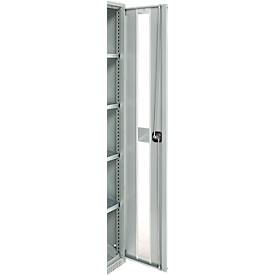 Schäfer Shop Genius Schwerlastschrank FS, Stahlblech, mit Sichtfenster, B 1055 x T 520 x H 1950 mm, 5 OH, lichtgrau, bis 1000 kg