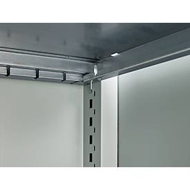 Schäfer Shop Genius Schwerlastschrank FS, Stahlblech, mit Sichtfenster, B 1055 x T 520 x H 1950 mm, 5 OH, lichtgrau/enzianblau, bis 1000 kg