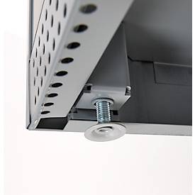 Schäfer Shop Genius Schwerlastschrank FS, Stahlblech, mit Sichtfenster, B 1055 x T 520 x H 1950 mm, 5 OH, weißalu/anthrazitgrau, bis 1000 kg