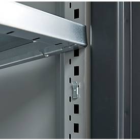 Schäfer Shop Genius Schwerlastschrank FS, Stahlblech, mit Sichtfenster, B 1055 x T 520 x H 1950 mm, 5 OH, weißalu/anthrazitgrau, bis 1000 kg