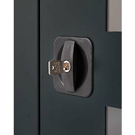 Schäfer Shop Genius Schwerlastschrank FS, Stahlblech, mit Sichtfenster, B 1055 x T 520 x H 1950 mm, 5 OH, weißalu/anthrazitgrau, bis 1000 kg