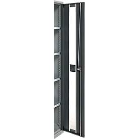Schäfer Shop Genius Schwerlastschrank FS, Stahlblech, mit Sichtfenster, B 1055 x T 520 x H 1950 mm, 5 OH, weißalu/anthrazitgrau, bis 1000 kg
