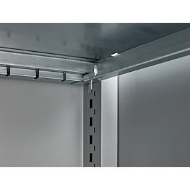 Schäfer Shop Genius Schwerlastschrank FS, Stahlblech, mit Sichtfenster, B 1055 x T 520 x H 1950 mm, 5 OH, weißalu/enzianblau, bis 1000 kg