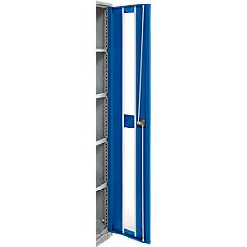Schäfer Shop Genius Schwerlastschrank FS, Stahlblech, mit Sichtfenster, B 1055 x T 520 x H 1950 mm, 5 OH, weißalu/enzianblau, bis 1000 kg