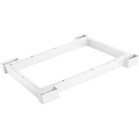 Schäfer Shop Genius Socle en acier TETRIS WOOD, en retrait, pour étagères/armoires de l. 400 mm, blanc