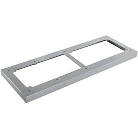 Schäfer Shop Genius Stahlsockel TETRIS WOOD, für Regale/Schränke B 1000 mm, weißaluminium