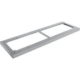 Schäfer Shop Genius Stahlsockel TETRIS WOOD, für Regale/Schränke B 1200 mm, weißaluminium