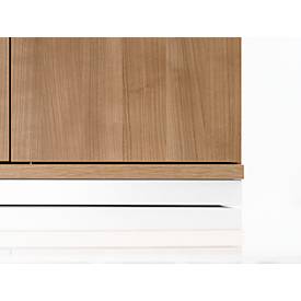 Schäfer Shop Genius Stahlsockel TETRIS WOOD, für Regale/Schränke B 800 mm, weiß