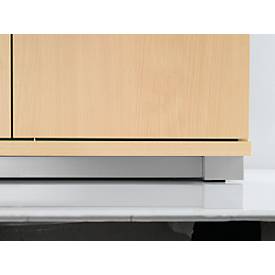 Schäfer Shop Genius Stahlsockel TETRIS WOOD, Zurückgesetzt, für Regale/Schränke B 400 mm, weißalu