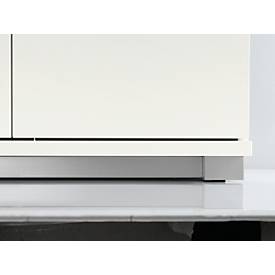 Schäfer Shop Genius Stahlsockel TETRIS WOOD, Zurückgesetzt, für Regale/Schränke B 800 mm, weißalu