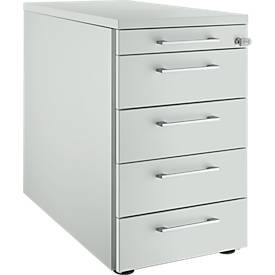 Schäfer Shop Genius Standcontainer 13333, mit Griff eckig, B 435 x H 717 mm, lichtgrau/lichtgrau/lichtgrau