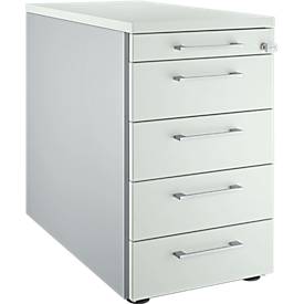 Schäfer Shop Genius Standcontainer 13333, mit Griff eckig, B 435 x H 717 mm, weißalu/lichtgrau/lichtgrau