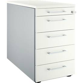 Schäfer Shop Genius Standcontainer 13333, mit Griff eckig, B 435 x H 717 mm, weißalu/weißalu/weiß