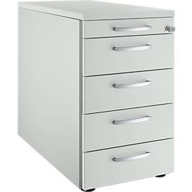 Schäfer Shop Genius Standcontainer 13333, mit Griff rund, B 435 x H 717 mm, lichtgrau/lichtgrau
