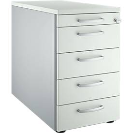 Schäfer Shop Genius Standcontainer 13333, mit Griff rund, B 435 x H 717 mm, lichtgrau/weißalu