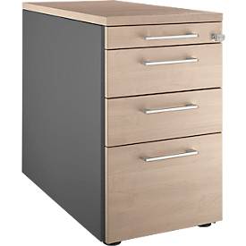 Schäfer Shop Genius Standcontainer 1336, mit Griff eckig, B 435 x H 717 mm, anthrazit/Eiche-Dekor