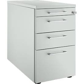 Schäfer Shop Genius Standcontainer 1336, mit Griff eckig, B 435 x H 717 mm, lichtgrau/lichtrau/lichtgrau
