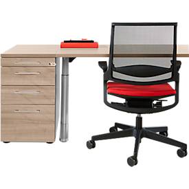 Schäfer Shop Genius Standcontainer 1336, mit Griff eckig, B 435 x H 717 mm, weißalu/Eiche-Dekor