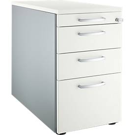 Schäfer Shop Genius Standcontainer 1336, mit Griff rund, B 435 x H 717 mm, weißalu/weißalu/weiß