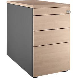 Schäfer Shop Genius Standcontainer 1336, mit Griffnut, B 435 x H 717 mm, anthrazit/Eiche-Dekor