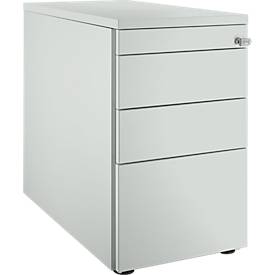 Schäfer Shop Genius Standcontainer 1336, mit Griffnut, B 435 x H 717 mm, lichtgrau/lichtgrau/lichtgrau