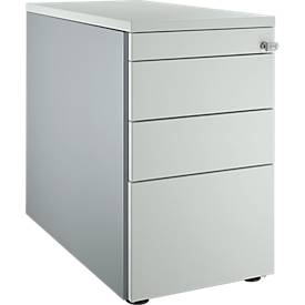 Schäfer Shop Genius Standcontainer 1336, mit Griffnut, B 435 x H 717 mm, weißalu/lichtgrau/lichtgrau