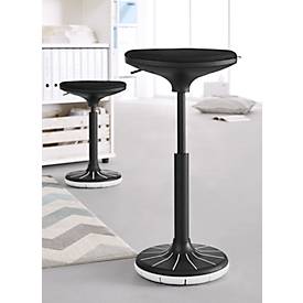 Schäfer Shop Genius Steh-/Sitzhilfe SSI PROLINE P 3-D, ergonomisch, patentierte Sohle, höhenverstellbar, B 380 x T 320 x H 570-790 mm, schwarz/schwarz-weiß