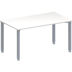 Schäfer Shop Genius Table de réunion MODENA FLEX, hauteur ajustable, en forme de rectangle, 4 pieds avec tubes carrés, l. 1400 x P 800 mm, blanc 