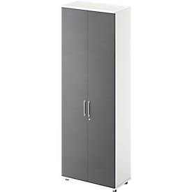 Schäfer Shop Genius TETRIS WOOD draaideurkast, 6 OH, hoogte incl. glijders, B 800 mm, wit/grafiet