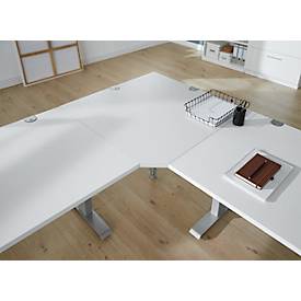 Schäfer Shop Genius Tischfuß, verkürzt, aus Stahl, passend zum Tischsystem MODENA FLEX (C-Fuß/T-Fuß-Gestell), weißalu