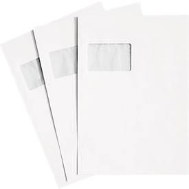 Schäfer Shop Genius Versandtaschen, DIN C4, mit Fenster, haftklebend, 90 g/m², 250 Stück, chlorfrei-weiß