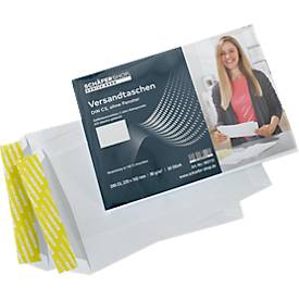 Schäfer Shop Genius Versandtaschen, Format C5, ohne Fenster, Haftklebung, Papier, weiß, 50 Stück