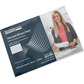 Schäfer Shop Genius Versandtaschen, Format C5, ohne Fenster, Haftklebung, Papier, weiß, 50 Stück