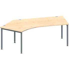 Schäfer Shop Genius Winkelschreibtisch MODENA FLEX 135°, Ansatz links, Ahorn/anthrazit