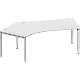 Schäfer Shop Genius Winkelschreibtisch MODENA FLEX 135°, Ansatz links, B 2165 mm, lichtgrau