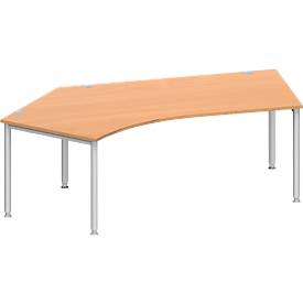 Schäfer Shop Genius Winkelschreibtisch MODENA FLEX 135°, Ansatz links, Buche 