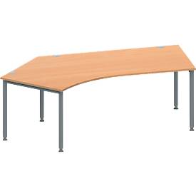 Schäfer Shop Genius Winkelschreibtisch MODENA FLEX 135°, Ansatz links, Buche/anthrazit