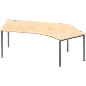 Schäfer Shop Genius Winkelschreibtisch MODENA FLEX 135°, Ansatz rechts, Ahorn/anthrazit