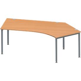 Schäfer Shop Genius Winkelschreibtisch MODENA FLEX 135°, Ansatz rechts, Buche/anthrazit