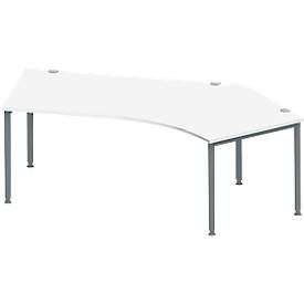 Schäfer Shop Genius Winkelschreibtisch MODENA FLEX 135°, Ansatz rechts, weiß/anthrazit