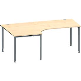 Schäfer Shop Genius Winkelschreibtisch MODENA FLEX 90°, Ansatz links, B 2000 mm, Ahorn/anthrazit