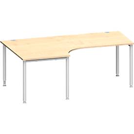 Schäfer Shop Genius Winkelschreibtisch MODENA FLEX 90°, Ansatz links, B 2000 mm, Ahorn