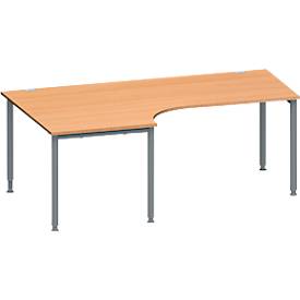 Schäfer Shop Genius Winkelschreibtisch MODENA FLEX 90°, Ansatz links, B 2000 mm, Buche/anthrazit