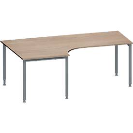 Schäfer Shop Genius Winkelschreibtisch MODENA FLEX 90°, Ansatz links, B 2000 mm, Eiche/anthrazit