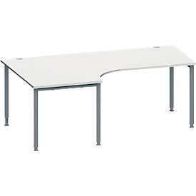 Schäfer Shop Genius Winkelschreibtisch MODENA FLEX 90°, Ansatz links, B 2000 mm, lichtgrau/anthrazit