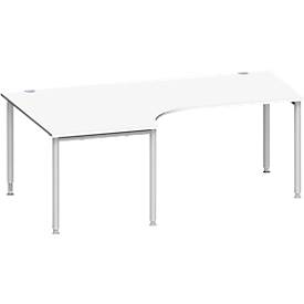 Schäfer Shop Genius Winkelschreibtisch MODENA FLEX 90°, Ansatz links, B 2000 mm, weiß 